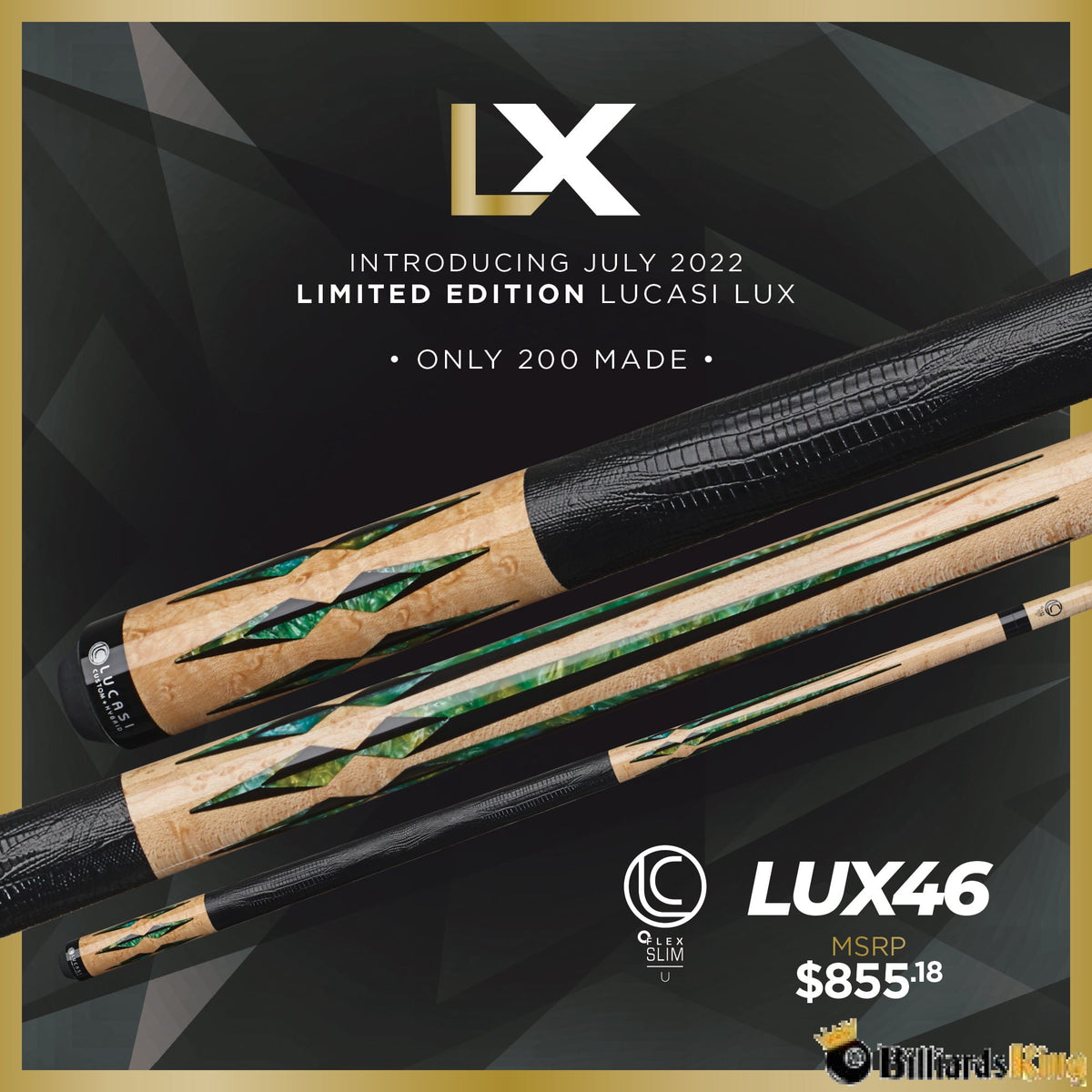Lucasi Limited Edition LUX 46 Pool Cue Stick Billiards King
