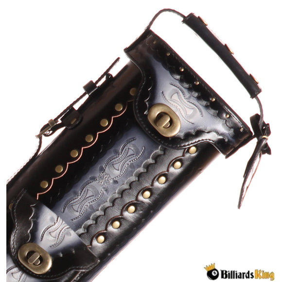 Instroke Saddle Black Airbrushed 2 Butt 4 Shaft 2B/4S Hard Pool Cue Case | Billiards King