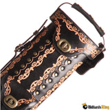 Instroke Saddle Black Hand Painted D01 3 Butt 7 Shaft 3B/7S Leather Hard Pool Cue Case | Billiards King
