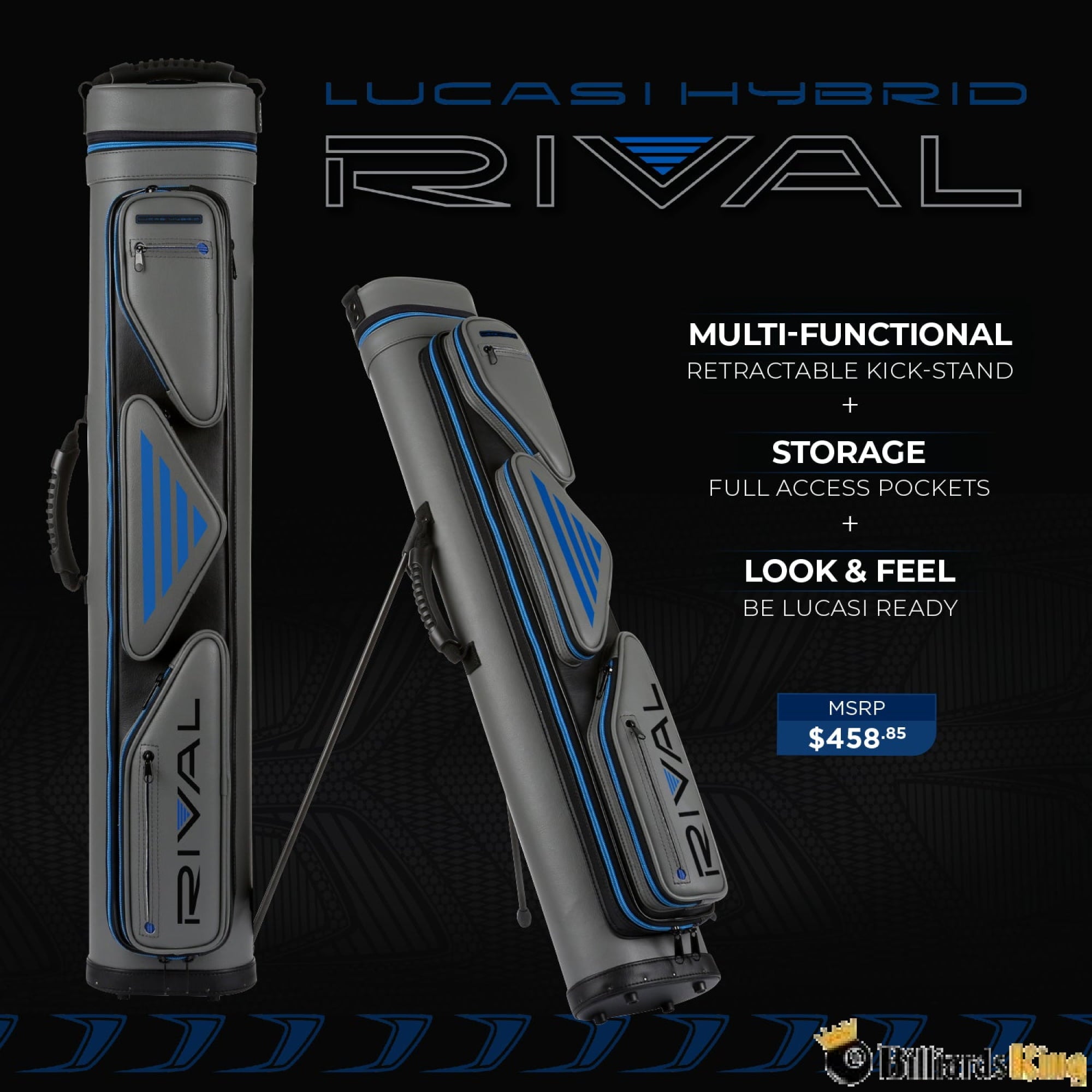 Lucasi Rival 4 Butt 8 Shaft 4B/8S Hard Cue Case PXC2048