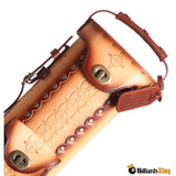 Instroke Saddle Brown Leather Airbrushed D05 2 Butt 4 Shaft 2B/4S Hard Pool Cue Case | Billiards King