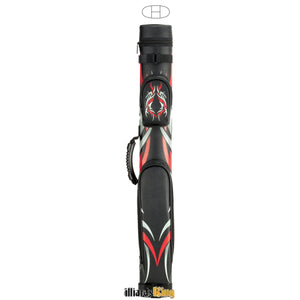 McDermott 2x2 2 Butt 2 Shaft Red Tribal Designer Series Hard Cue Case - 75-0934