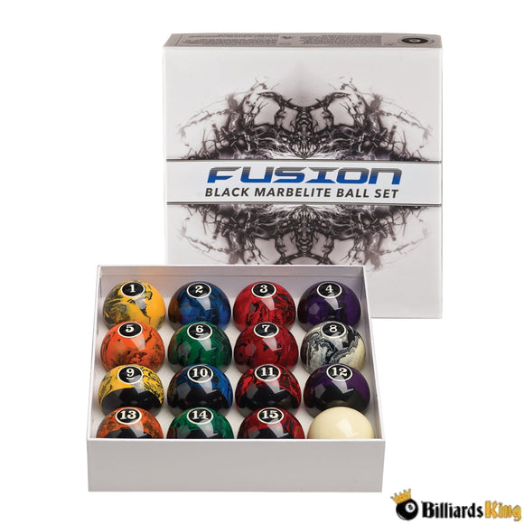 Pro Series Black Marbleized Billiard Ball Set - Billiards King
